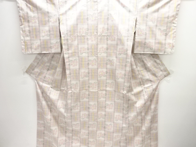 JAPANESE KIMONO / ANTIQUE KIMONO / SILK / JAPANESE KIMONO / YONEZAWA TSUMUGI / WOVEN FLOWER